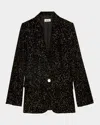 Zadig & Voltaire Valse Glitter Dots Velvet Blazer In Noir