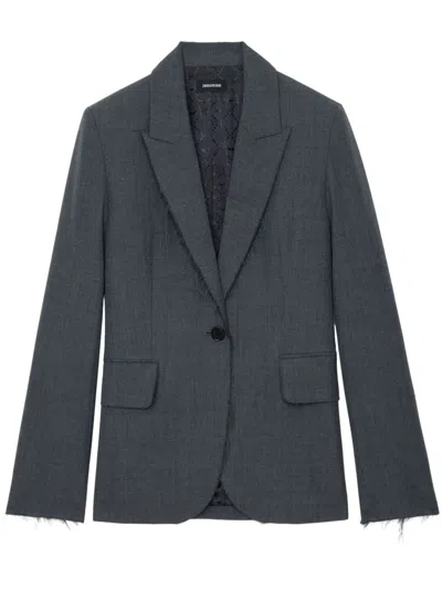 Zadig & Voltaire Vavy Blazer In Gris Chine