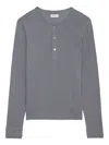 Zadig & Voltaire Signature Regular Fit Linen Henley In Grau