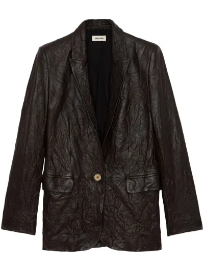 Zadig & Voltaire Verys Fróisse Leather Jacket In Land