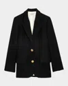 Zadig & Voltaire Single-breasted Tweed Blazer In Noir