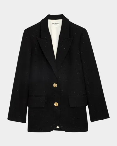 ZADIG & VOLTAIRE VICKA SINGLE-BREASTED TWEED BLAZER