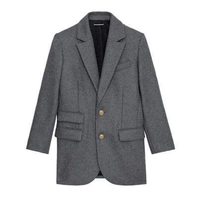 Zadig & Voltaire Einreihiger Violet Mantel In Stone