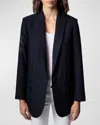Zadig & Voltaire Viva Chine Strass Blazer In Encre