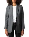 Zadig & Voltaire Viva Chine Strass Blazer In Gris Chine