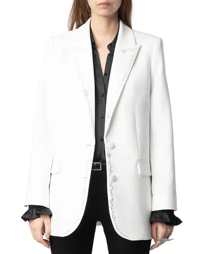 Zadig & Voltaire Viva Rhinestone Blazer In Judo