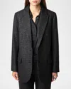 Zadig & Voltaire Viva Shimmer Tweed Single-breasted Blazer In Noir