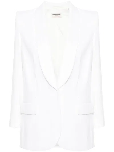 Zadig & Voltaire Vive Sequin-design Blazer In White