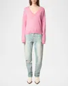 Zadig & Voltaire Womens Phlox Rivy Embroidered-wings Cashmere Jumper In Phlox
