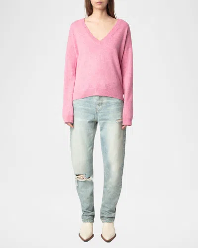 ZADIG & VOLTAIRE VIVI PATCH CASHMERE SWEATER