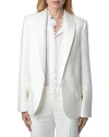 Zadig & Voltaire Vow Blazer Mit Knitteroptik In Blanc