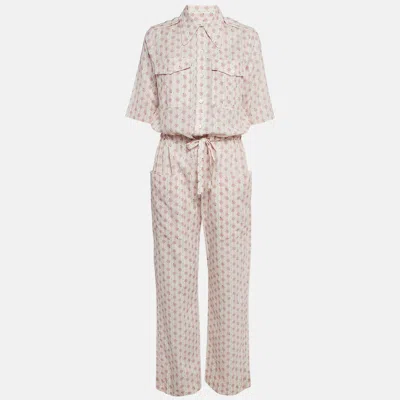 Pre-owned Zadig & Voltaire White Floral Print Cotton Catsy Jumpsuit M