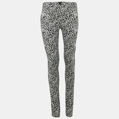 Pre-owned Zadig & Voltaire White/black Leopard Jacquard Pharell Trousers M