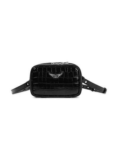 Zadig & Voltaire Kids' Wings-embellished Shoulder Bag In ブラック