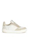 Zadig & Voltaire Womens Ice Wings Snakeskin-effect Low-top Leather Trainers Eur 41 / 7 Uk In Ice