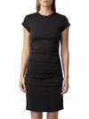 Zadig & Voltaire Aida Studded Mini Dress In Carbone