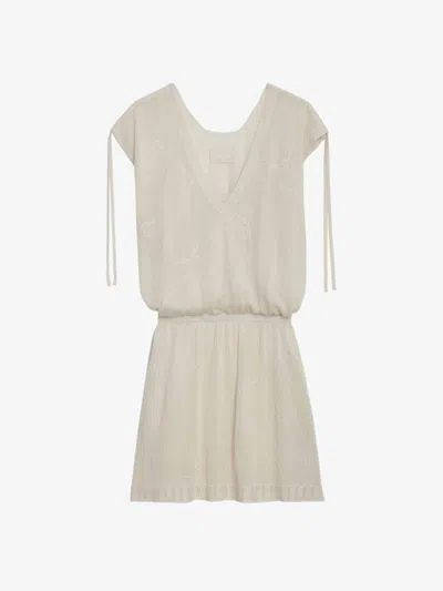 Zadig & Voltaire Zadig&voltaire Womens Ecru Alanis Elasticated-waist Cotton Mini Dress In White