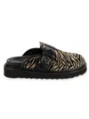 Zadig & Voltaire Women's Alpha Zebra Print Leather Mules In Taupe