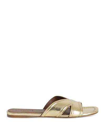 Zadig & Voltaire Womens Gold Azora Metallic-leather Mules Eur 40 / 7 Uk