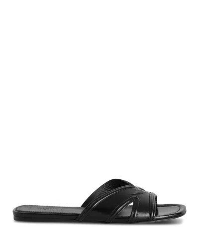 Zadig & Voltaire Womens Noir Azora Leather Mules Eur 37 / 4 Uk