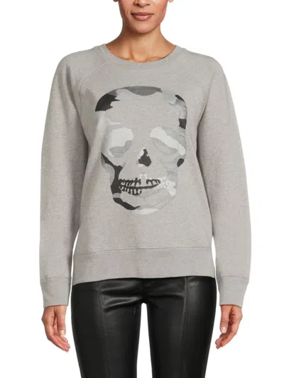 Zadig & Voltaire Women's Camo Skull Sweatshirt In Gris