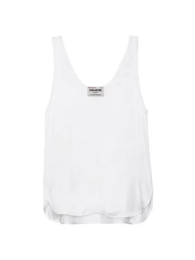 Zadig & Voltaire Carys Satin Top In White
