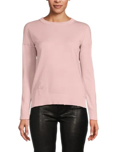 Zadig & Voltaire Women's Cici Patch Heart Crewneck Sweater In Poudre