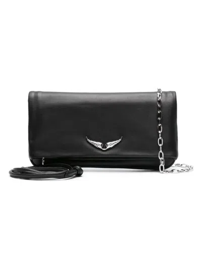 Zadig & Voltaire Rock Swing Your Wings Clutch In Noir