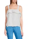 Zadig & Voltaire Women's Cya Tomboy Ruffle Pintuck Top In White