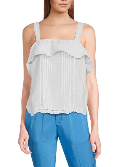 Zadig & Voltaire Women's Cya Tomboy Ruffle Pintuck Top In White