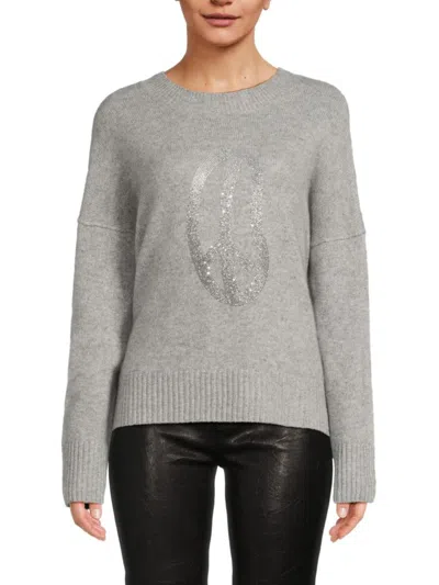 Zadig & Voltaire Women's Embellished Cashmere Sweater In Grey