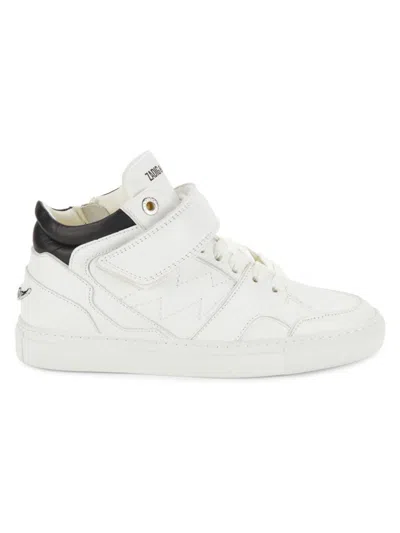 ZADIG & VOLTAIRE WOMEN'S FLASH MID-TOP LEATHER COURT SNEAKERS