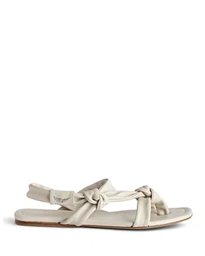 Zadig & Voltaire Women's Forget Me Knot Square Toe Thong Sandals In Flash