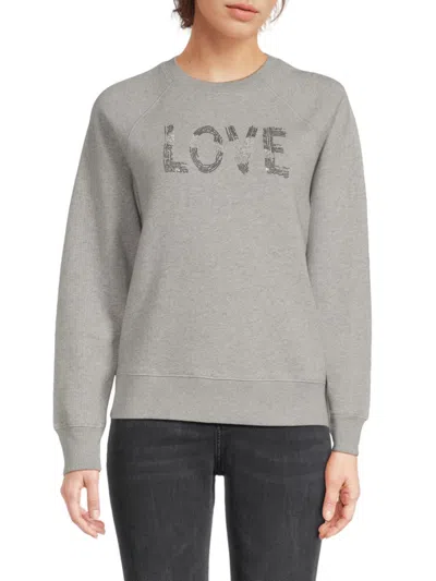 Zadig & Voltaire Women's Heathered Cotton Sweatshirt In Grey