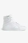 Zadig & Voltaire Zv174 High Flash Stud-detail Leather Hi-tops In White