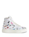 Zadig & Voltaire Zadig&voltaire Women's Blanc High Flash Graphic-print Canvas High-top Trainers In Blanc