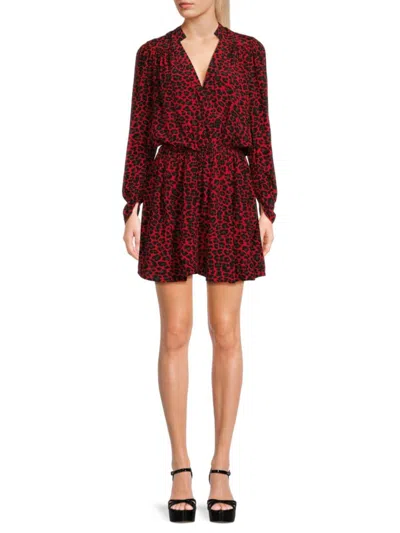 Zadig Voltaire Women's Leopard Print Blouson Mini Dress In