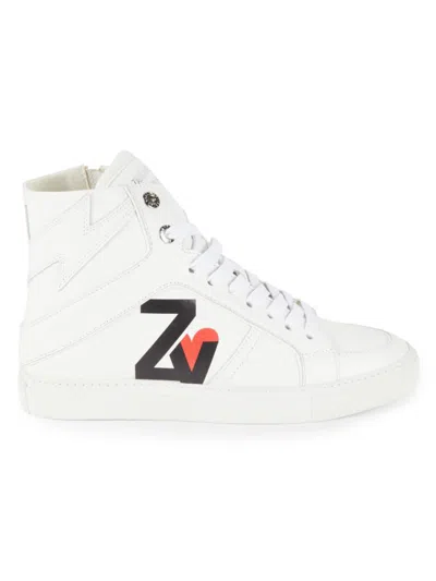 Zadig & Voltaire Women's Logo High Top Zip Sneakers In White