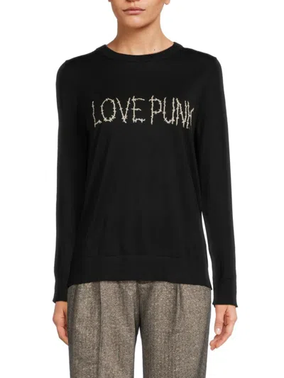 Zadig & Voltaire Women's Love Punk Crewneck Sweater In Noir