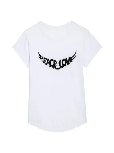 Zadig & Voltaire Women's Peace Love Wings Graphic Cotton-blend T-shirt In Blanc