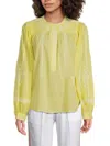 Zadig & Voltaire Women's Puff Sleeve Tigy Cotton Blouse In Yellow Zest
