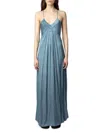 Zadig & Voltaire Flared-detail Sleeveless Midi Dress In Tonnerre