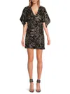 Zadig & Voltaire Rilena Velvet Sparkle Silk-blend Dress In Black