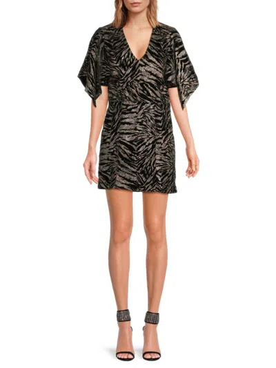 ZADIG & VOLTAIRE WOMEN'S RILENA GLITTER ANIMAL PRINT MINIDRESS