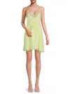 Zadig & Voltaire Women's Risty Lace Trim Silk Minidress In Light Yellow