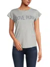 Zadig & Voltaire Women's Skinny Stitch Love Punk T Shirt In Gris