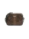 Zadig & Voltaire Women's Small Python Embossed Leather Boxy Shoulder Bag In Taupe
