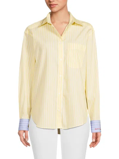 Zadig & Voltaire Women's Striped Long Sleeve Shirt In Yellow