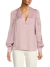 Zadig & Voltaire Women's Telia V Neck Satin Top In Pink