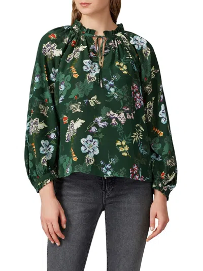 Zadig & Voltaire Women's Theresa Floral Silk Top In Green